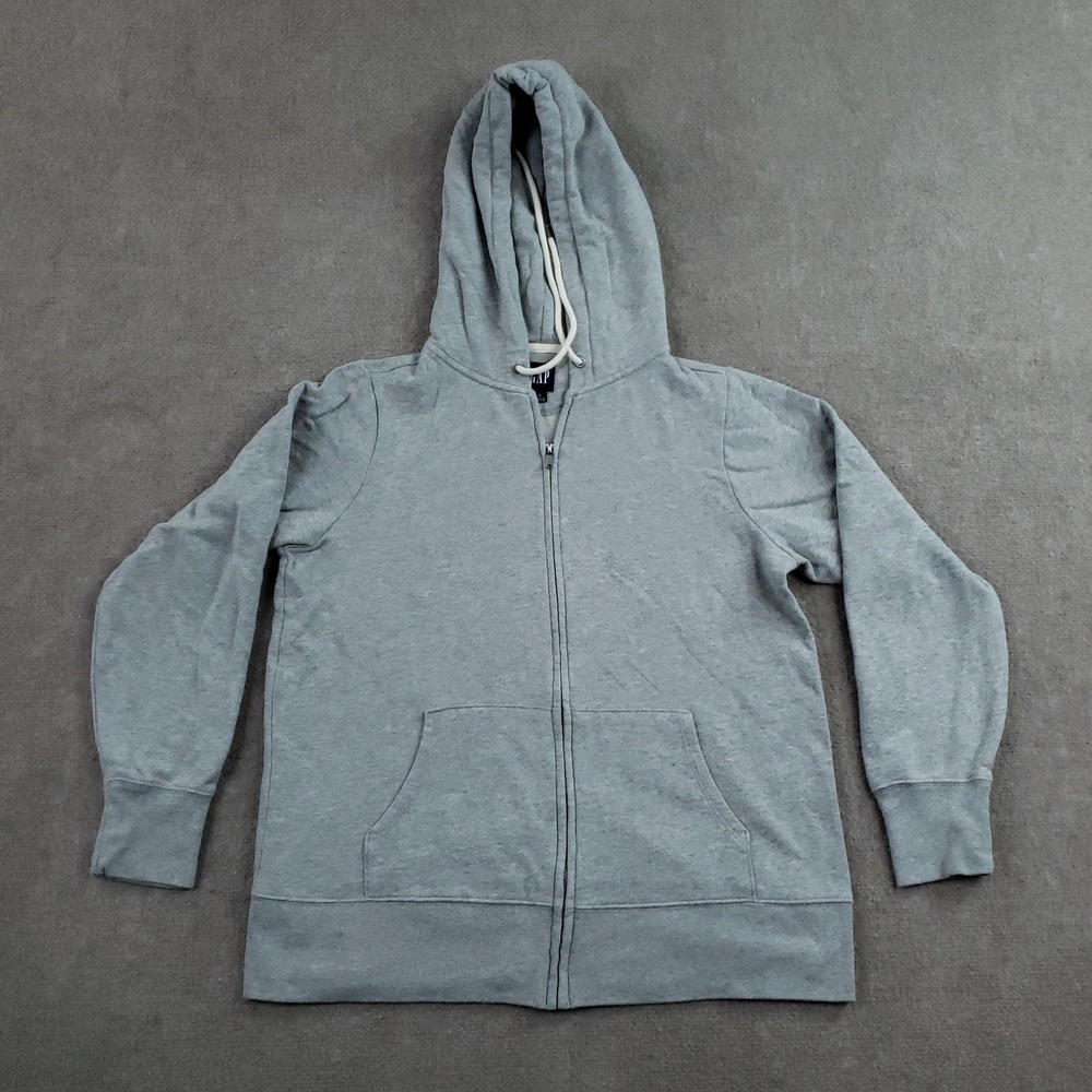 Gap Hoodie Womens Large Gray Full Zip Lined Hooded Pockets‎ Drawstring Cotton